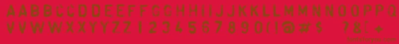 Fibra-Schriftart – Braune Schriften auf rotem Hintergrund