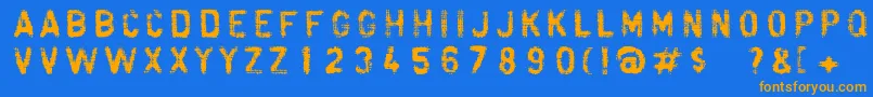 Fibra Font – Orange Fonts on Blue Background