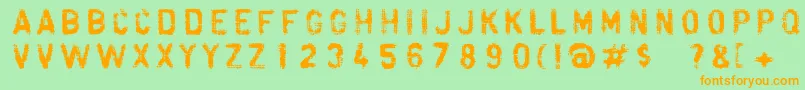 Fibra Font – Orange Fonts on Green Background