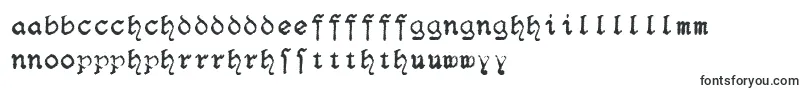 F25Blacklettertypewriter-Schriftart – walisische Schriften