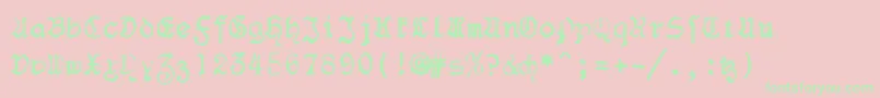 F25Blacklettertypewriter Font – Green Fonts on Pink Background