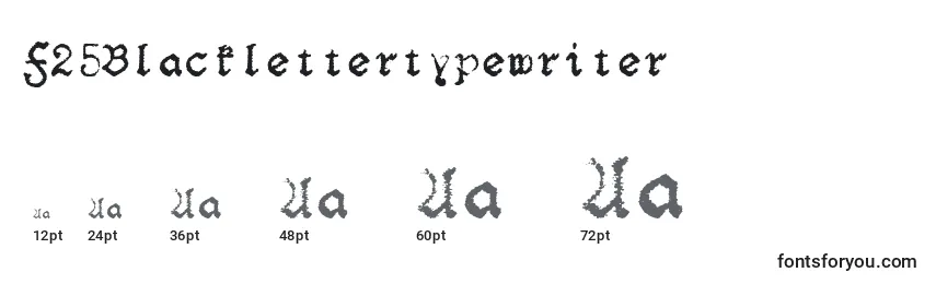 F25Blacklettertypewriter Font Sizes
