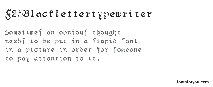 Schriftart F25Blacklettertypewriter