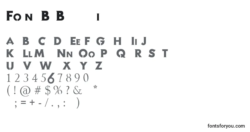 Fuente FontByBacardi - alfabeto, números, caracteres especiales