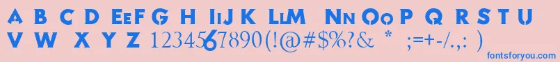 FontByBacardi-Schriftart – Blaue Schriften auf rosa Hintergrund