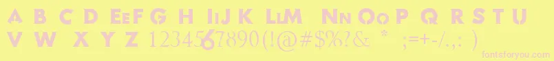 FontByBacardi Font – Pink Fonts on Yellow Background