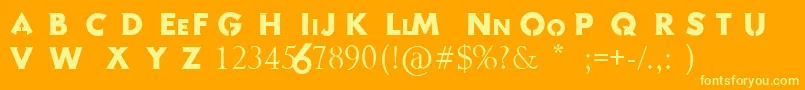 FontByBacardi Font – Yellow Fonts on Orange Background