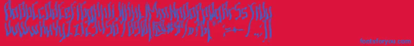 Ardowav-Schriftart – Blaue Schriften auf rotem Hintergrund