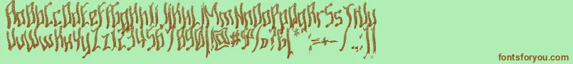 Ardowav-fontti – ruskeat fontit vihreällä taustalla