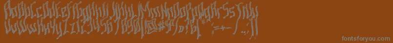 フォントArdowav – 茶色の背景に灰色の文字