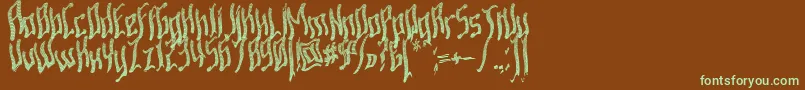 Ardowav-fontti – vihreät fontit ruskealla taustalla