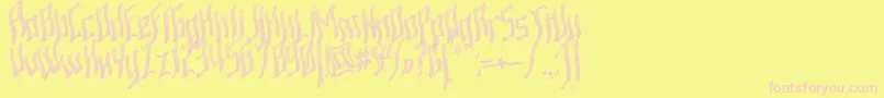 Ardowav-fontti – vaaleanpunaiset fontit keltaisella taustalla