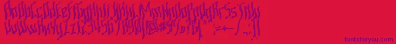 フォントArdowav – 赤い背景に紫のフォント
