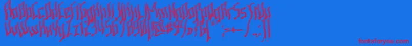 Ardowav-Schriftart – Rote Schriften auf blauem Hintergrund