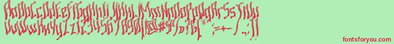 フォントArdowav – 赤い文字の緑の背景