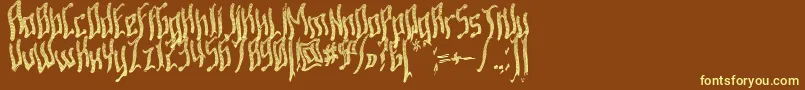 Ardowav-fontti – keltaiset fontit ruskealla taustalla