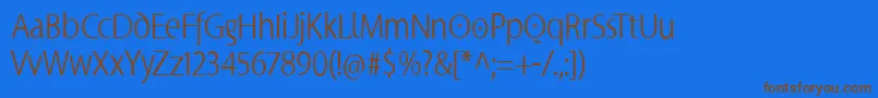 Supersanscondlight Font – Brown Fonts on Blue Background