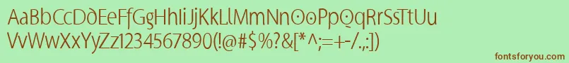 Supersanscondlight Font – Brown Fonts on Green Background