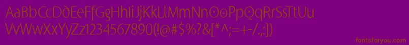 Supersanscondlight Font – Brown Fonts on Purple Background