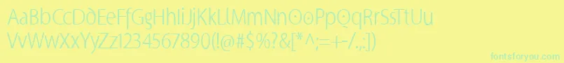 Supersanscondlight Font – Green Fonts on Yellow Background
