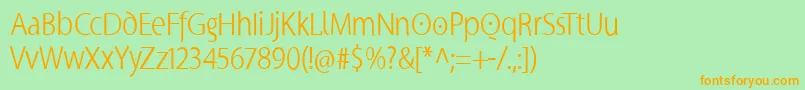 Supersanscondlight Font – Orange Fonts on Green Background