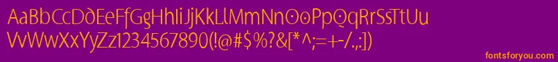 Supersanscondlight Font – Orange Fonts on Purple Background