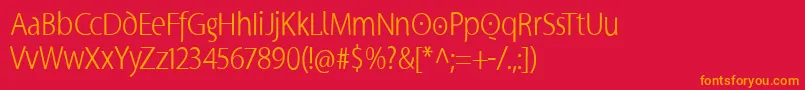 Supersanscondlight Font – Orange Fonts on Red Background