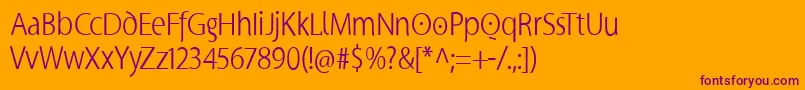 Supersanscondlight Font – Purple Fonts on Orange Background