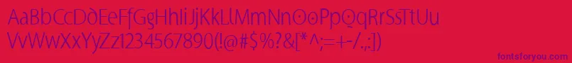 Supersanscondlight-Schriftart – Violette Schriften auf rotem Hintergrund