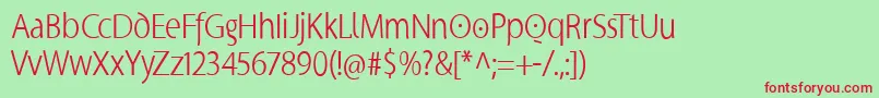 Supersanscondlight Font – Red Fonts on Green Background