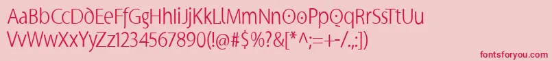 フォントSupersanscondlight – ピンクの背景に赤い文字