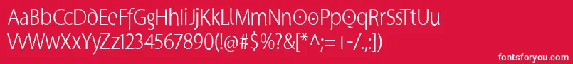 Supersanscondlight Font – White Fonts on Red Background