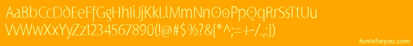 Supersanscondlight-fontti – keltaiset fontit oranssilla taustalla
