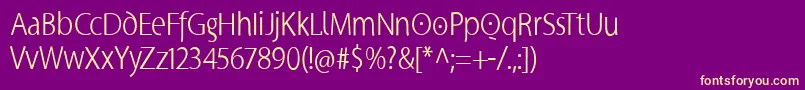 Supersanscondlight Font – Yellow Fonts on Purple Background