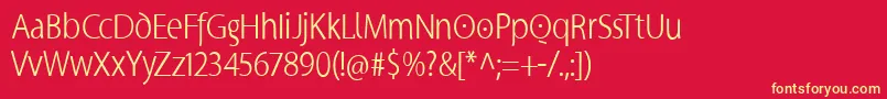 Supersanscondlight Font – Yellow Fonts on Red Background