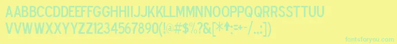 Fonte Bluehigd – fontes verdes em um fundo amarelo