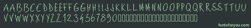 Pwlettresbarres-fontti – vihreät fontit mustalla taustalla