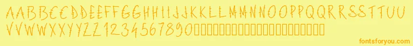 Fonte Pwlettresbarres – fontes laranjas em um fundo amarelo