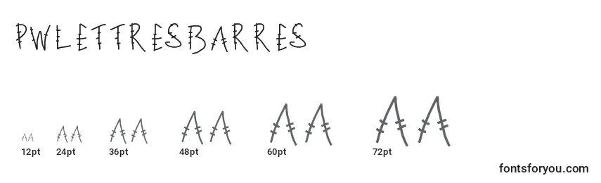 Размеры шрифта Pwlettresbarres