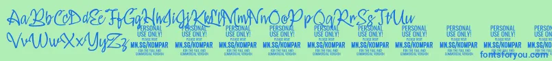 KomparThinPersonalUseOnly Font – Blue Fonts on Green Background