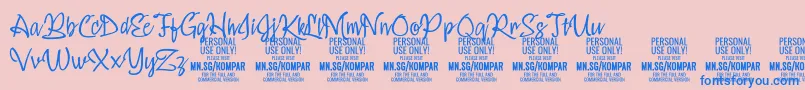 KomparThinPersonalUseOnly Font – Blue Fonts on Pink Background