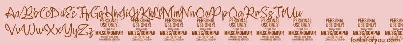 Шрифт KomparThinPersonalUseOnly – коричневые шрифты на розовом фоне