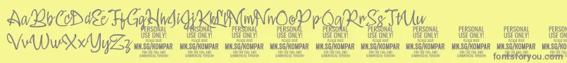 KomparThinPersonalUseOnly Font – Gray Fonts on Yellow Background