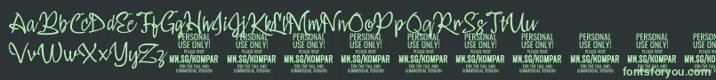 KomparThinPersonalUseOnly-fontti – vihreät fontit mustalla taustalla