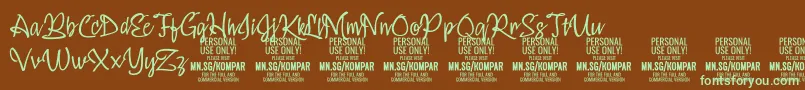 KomparThinPersonalUseOnly Font – Green Fonts on Brown Background