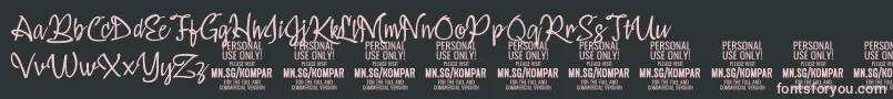 Шрифт KomparThinPersonalUseOnly – розовые шрифты на чёрном фоне