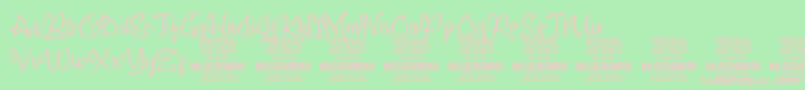 フォントKomparThinPersonalUseOnly – 緑の背景にピンクのフォント