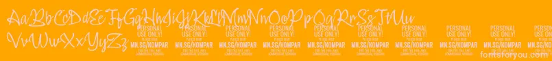 KomparThinPersonalUseOnly Font – Pink Fonts on Orange Background