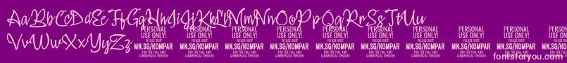 フォントKomparThinPersonalUseOnly – 紫の背景にピンクのフォント