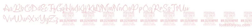 KomparThinPersonalUseOnly-fontti – vaaleanpunaiset fontit valkoisella taustalla